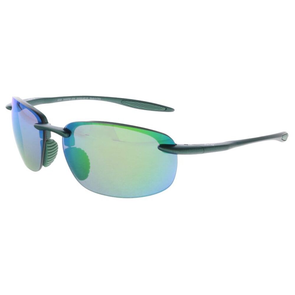 Maui Jim MJ0676S-004 Sleek Matte Green Rimless Green Mirror Polarized
